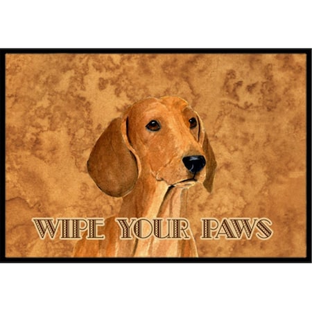 Carolines Treasures 18 x 27 In. Red Dachshund Wipe Your Paws Indoor Or Outdoor Mat SS4895MAT